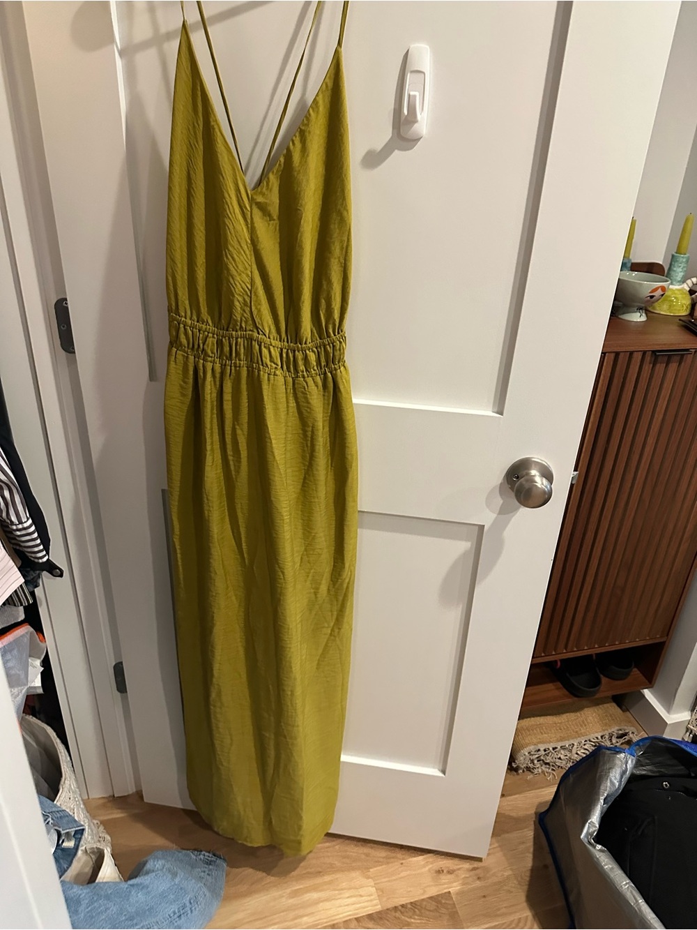 Banana Republic Olive Green Spaghetti Strap Maxi Dress